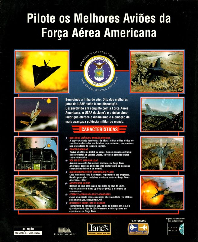 Back Cover for Jane's Combat Simulations: USAF - United States Air Force (Windows)