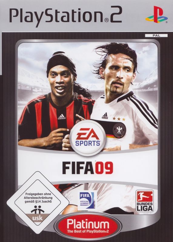 Front Cover for FIFA Soccer 09 (PlayStation 2) (Platinum release)