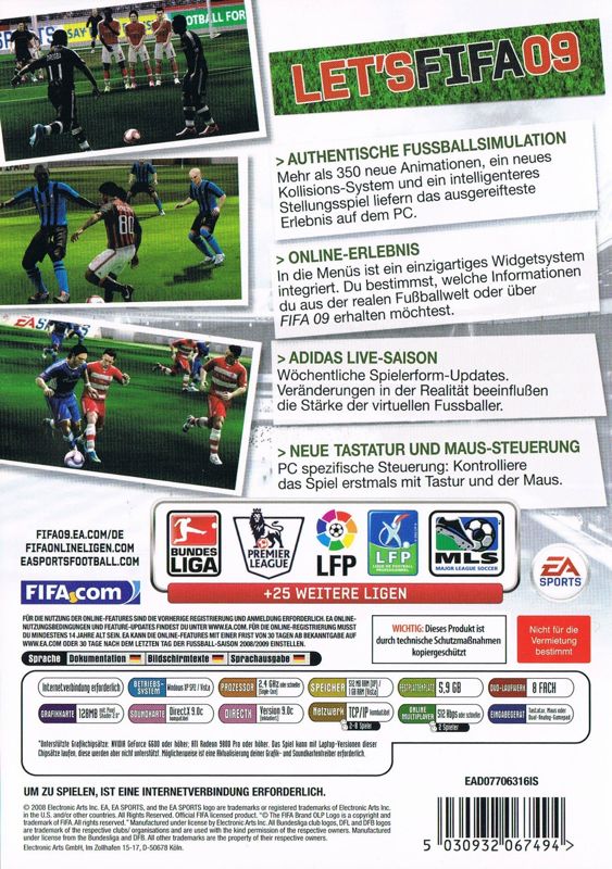 FIFA Soccer 09 cover or packaging material - MobyGames