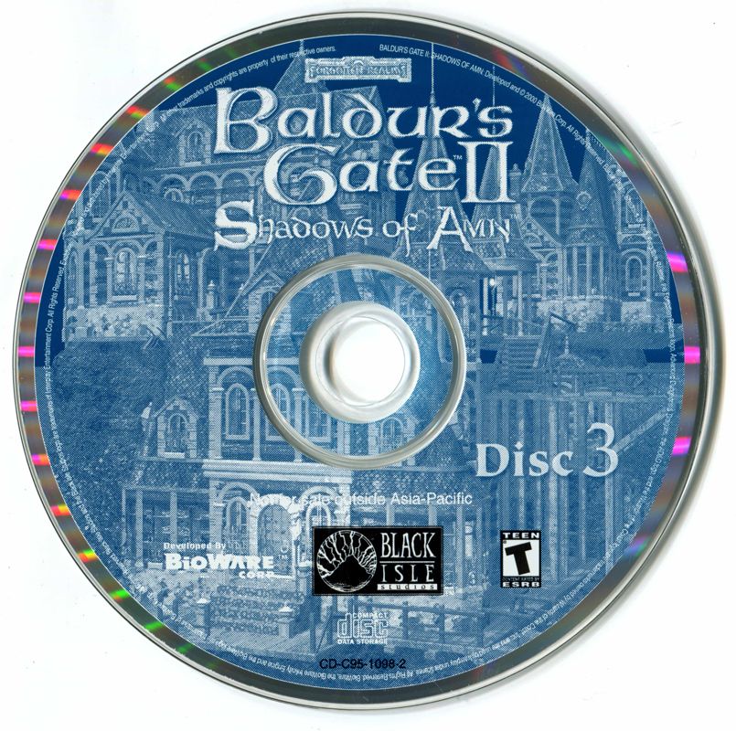 Media for Baldur's Gate II: Shadows of Amn (Windows): Disc 3