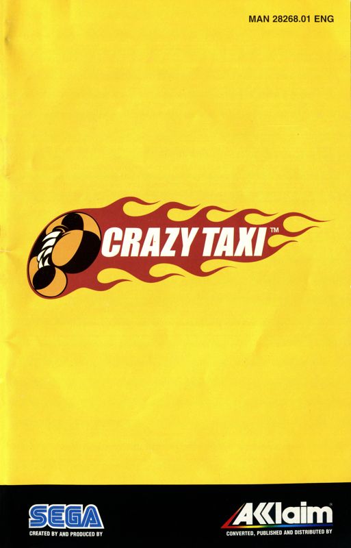 Manual for Crazy Taxi (PlayStation 2) (Bundled Platinum release): Front