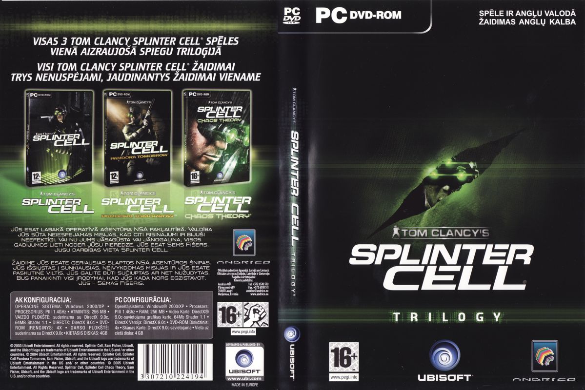 Full Cover for Tom Clancy's Splinter Cell Trilogy (Windows)