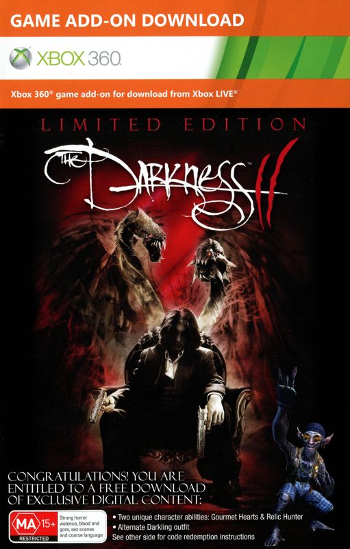 Extras for The Darkness II (Limited Edition) (Xbox 360): DLC flyer - front