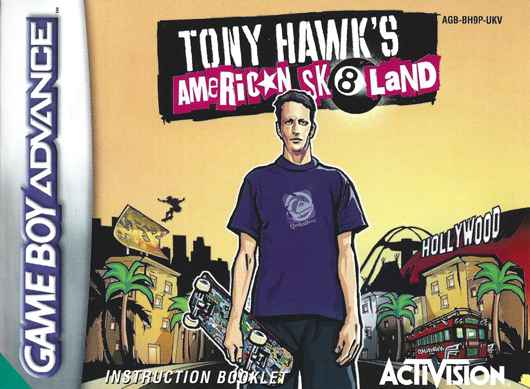 Manual for Tony Hawk's American Sk8land (Game Boy Advance): Front