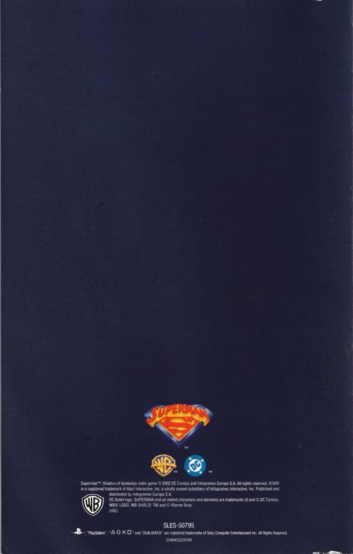 Manual for Superman: Shadow of Apokolips (PlayStation 2): Back