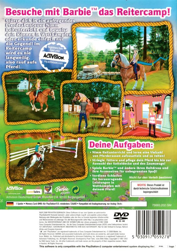  Barbie Horse Adventures: Riding Camp - PlayStation 2 : Video  Games