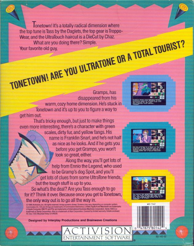 Back Cover for Tass Times in Tonetown (Amiga)