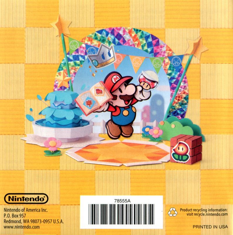 Manual for Paper Mario: Sticker Star (Nintendo 3DS): Back