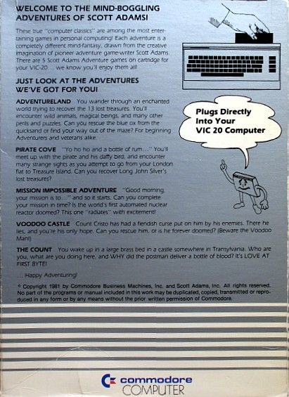 Back Cover for The Count (VIC-20)