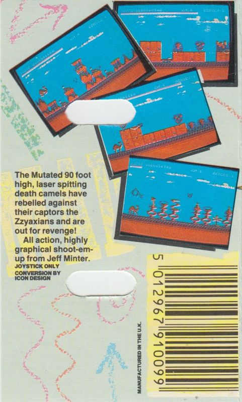 Back Cover for Return of the Mutant Camels (Atari 8-bit)