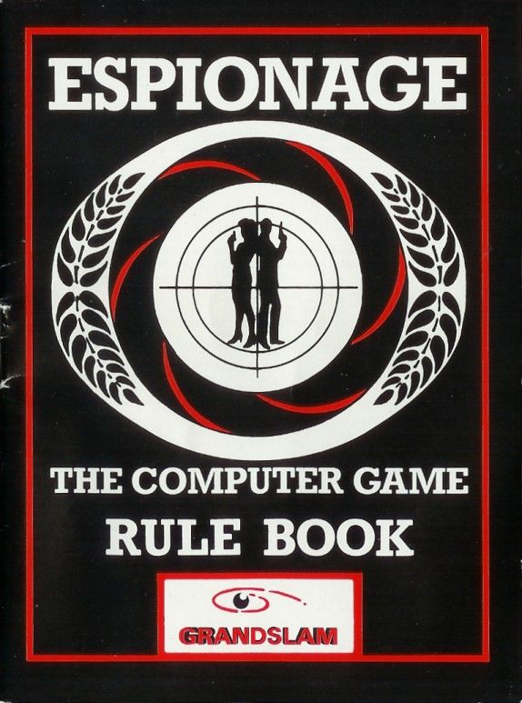 Manual for Espionage (Amstrad CPC and Atari ST and Commodore 64 and DOS and ZX Spectrum): Front cover.