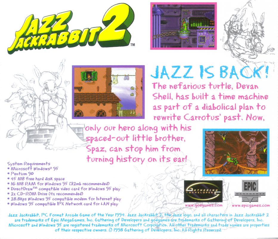 Other for Jazz Jackrabbit 2 (Windows): Jewel Case - Back
