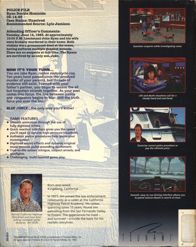 Back Cover for Blue Force (DOS) (Alternate release)