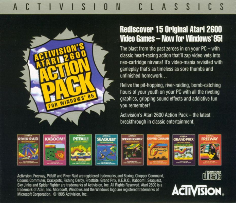 Other for Activision's Atari 2600 Action Pack (Windows): Jewel Case - Back