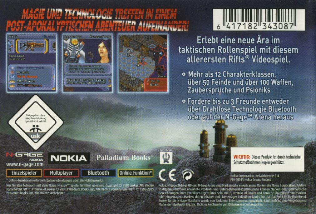Back Cover for Rifts: Promise of Power (N-Gage)