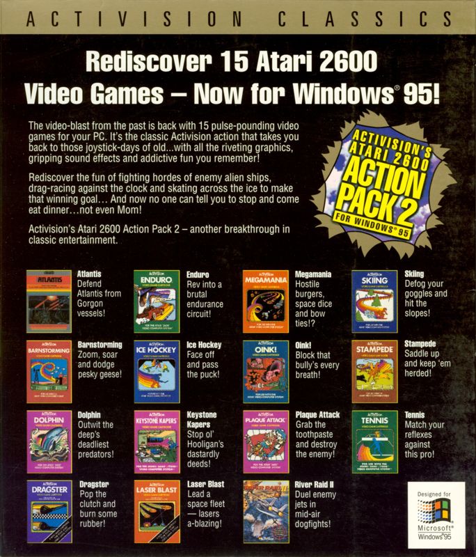 Back Cover for Activision's Atari 2600 Action Pack 2 (Windows)