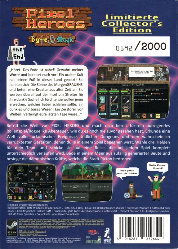 Back Cover for Pixel Heroes: Byte & Magic (Linux and Macintosh and Windows)