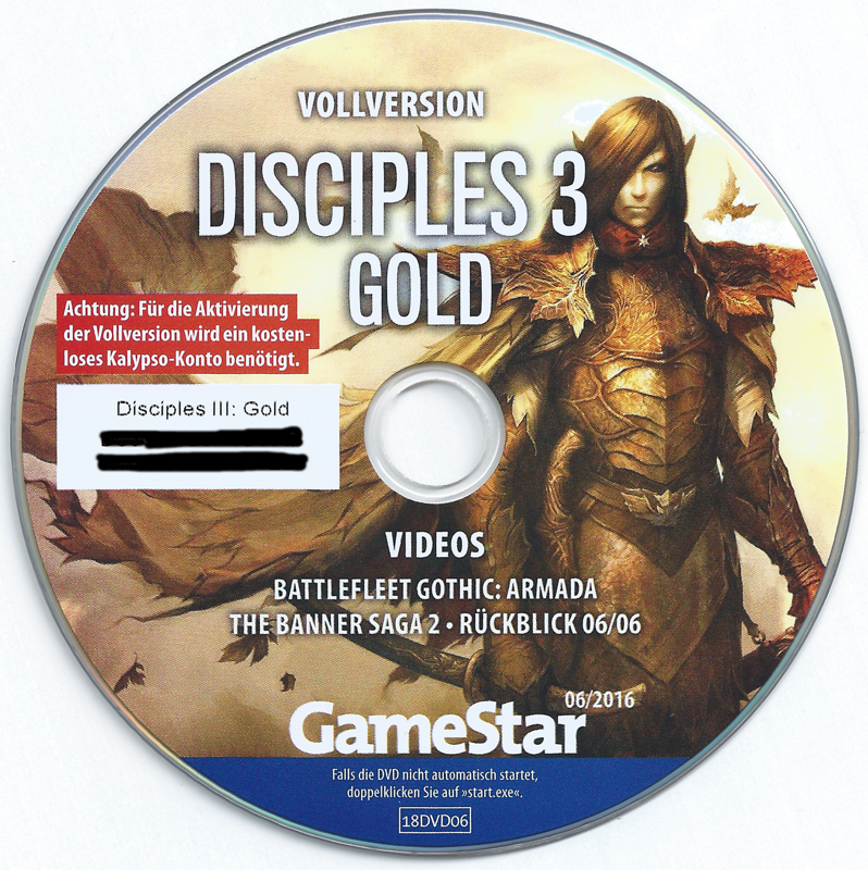 Media for Disciples III: Gold Edition (Windows) (GameStar 06/2016 covermount)