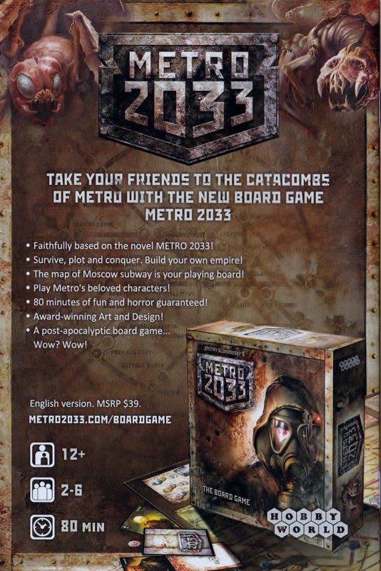 Extras for Metro: Last Light (Limited Edition) (Windows): A Brief Guide to - Back