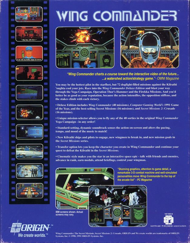 Back Cover for Wing Commander: Deluxe Edition (DOS)