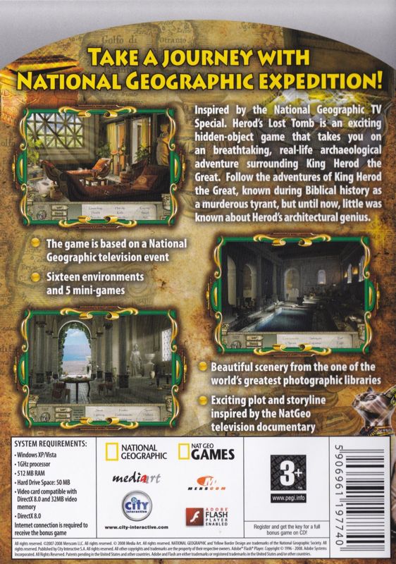 Inside Cover for Herod's Lost Tomb (Windows): Keep Case: Back