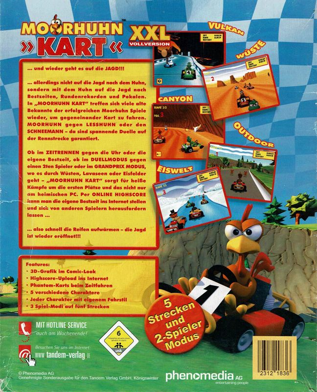 Back Cover for Moorhuhn Kart XXL (Windows) (Tandem Verlag release)