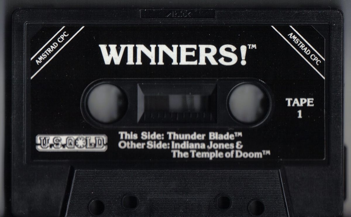Media for Winners! (Amstrad CPC): Tape 1 - Thunderblade, Indiana Jones & the Temple of Doom
