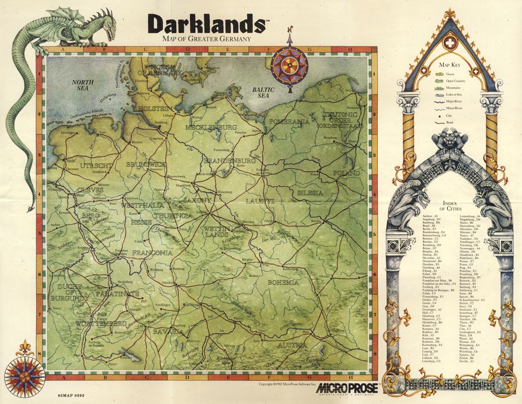 Map for Darklands (DOS) (3.5" disk version)