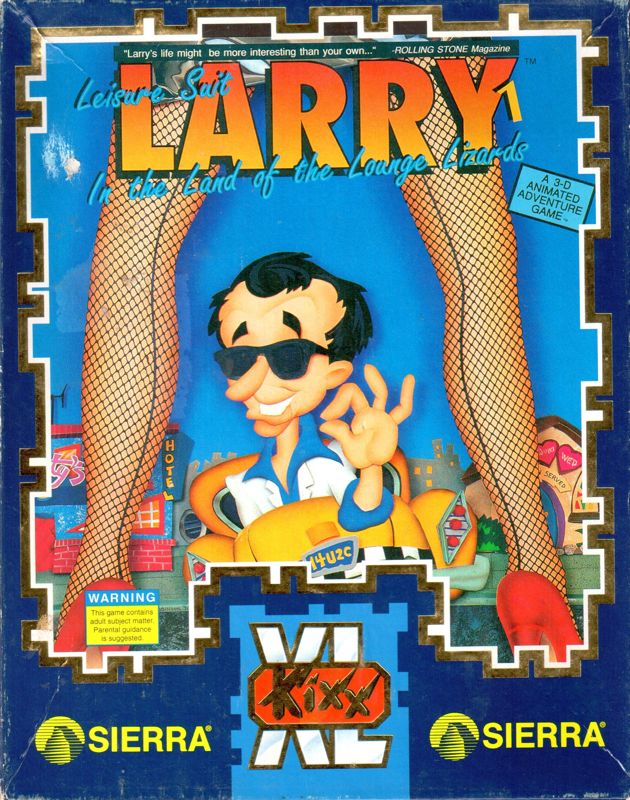 Front Cover for Leisure Suit Larry 1: In the Land of the Lounge Lizards (Amiga) (Kixx XL re-release)