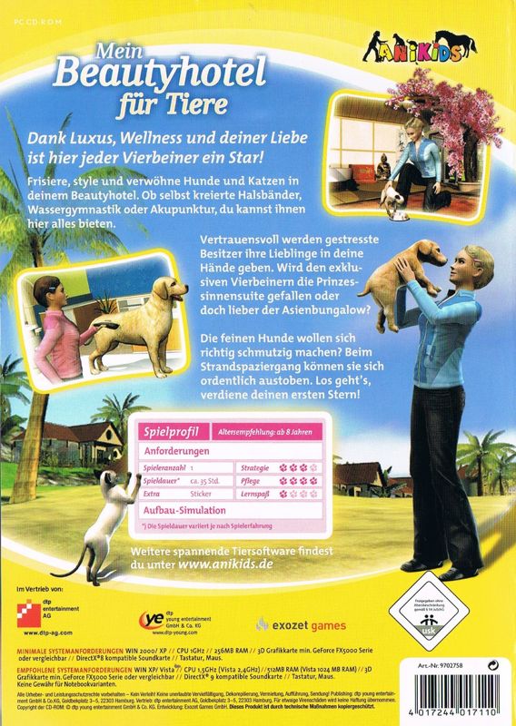 Back Cover for Mein Beautyhotel für Tiere (Windows)