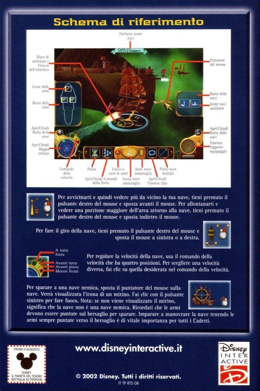 Reference Card for Disney's Treasure Planet: Battle at Procyon (Windows): Manual Back