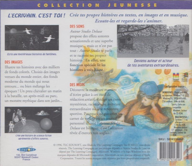 Back Cover for Storybook Weaver: Deluxe (Macintosh and Windows 3.x) ("TLC Edusoft" release)