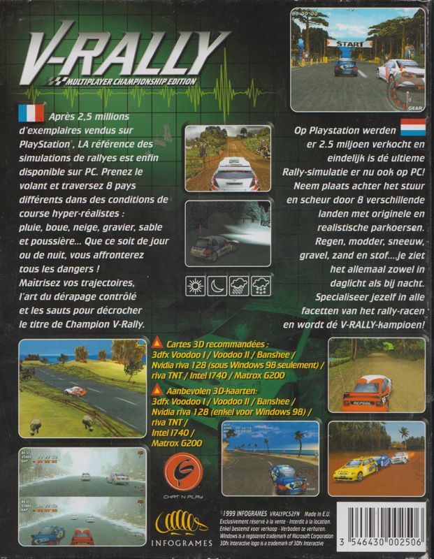 Back Cover for V-Rally: Edition 99 (Windows) (Re-release)