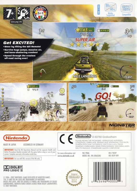 Back Cover for Excite Truck (Wii)