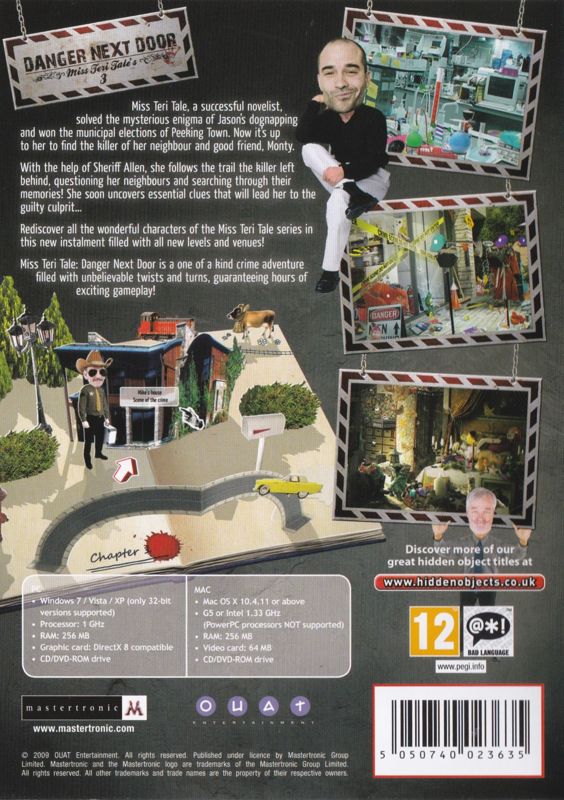 Back Cover for Danger Next Door: Miss Teri Tale's Adventure (Macintosh and Windows)