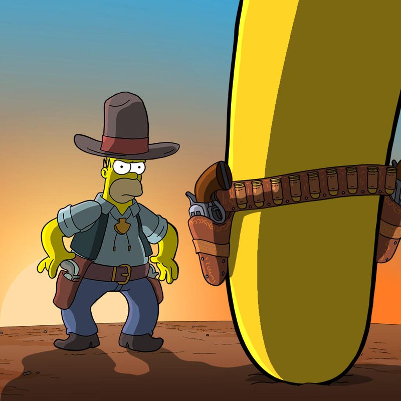 Front Cover for The Simpsons: Tapped Out (iPad and iPhone): Wild West Quest 2016