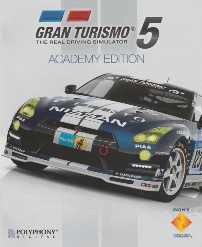 Manual for Gran Turismo 5: Academy Edition (PlayStation 3): Front