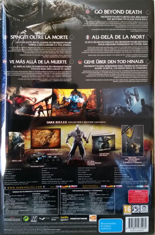 Back Cover for Dark Souls II (Collector's Edition) (Windows)
