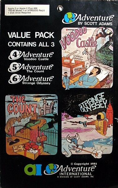 Front Cover for Adventure Value Pack #2 (Apple II and TRS-80) (Styrofoam folder)