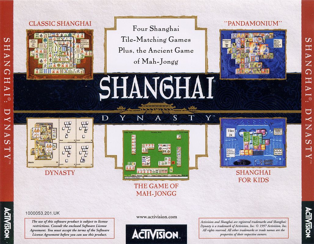 Other for Shanghai: Dynasty (Macintosh and Windows): Jewel Case - Back
