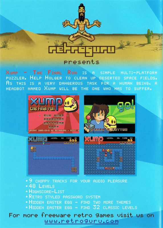 Back Cover for Xump: The Final Run (Amiga and Dreamcast and GP2X and GP2X Wiz and Linux and Macintosh and PSP and Windows) (Available at 5. Retro-Börse Rosenheim)