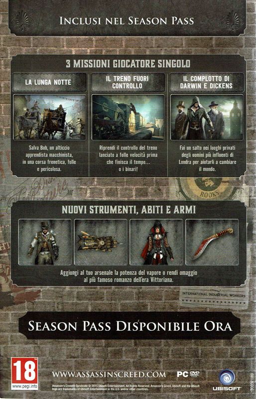 Extras for Assassin's Creed: Syndicate (Special Edition) (Windows): Season Pass - Back