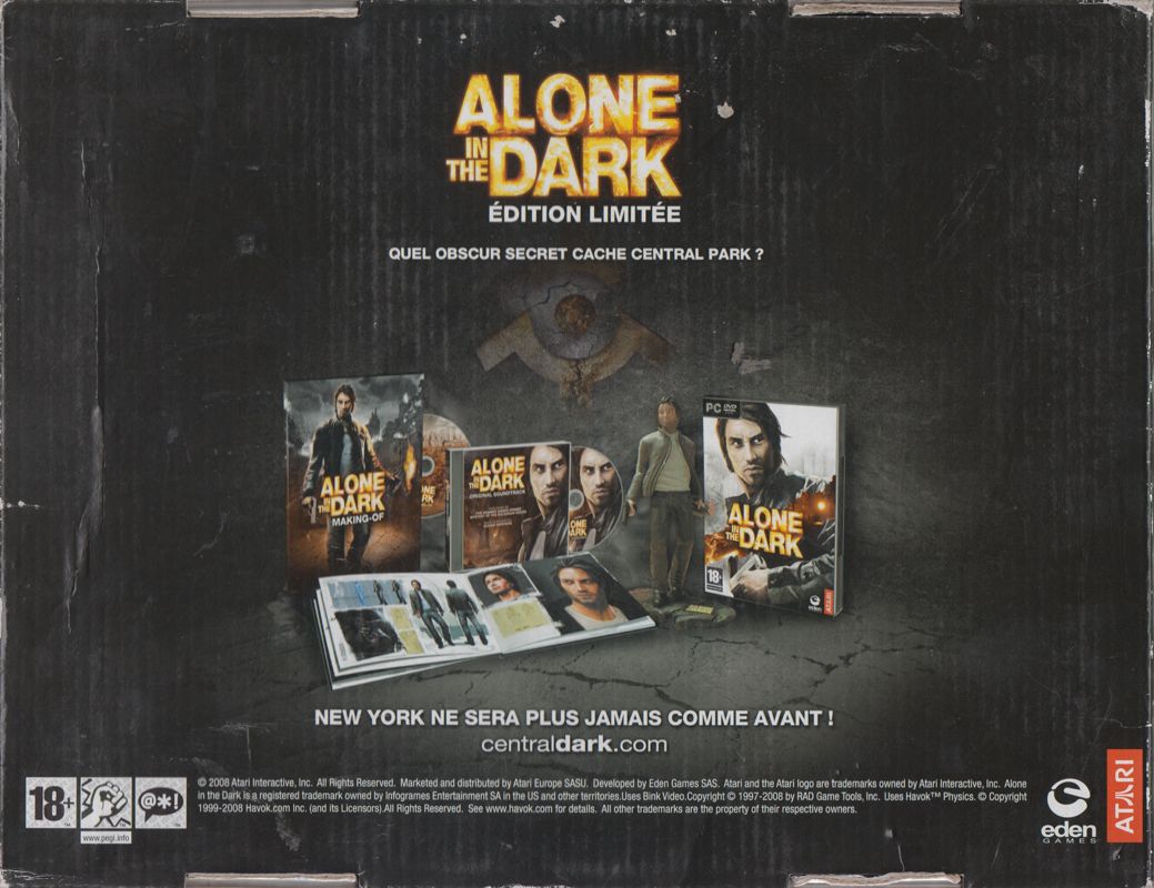 Back Cover for Alone in the Dark (Limited Edition) (Windows)