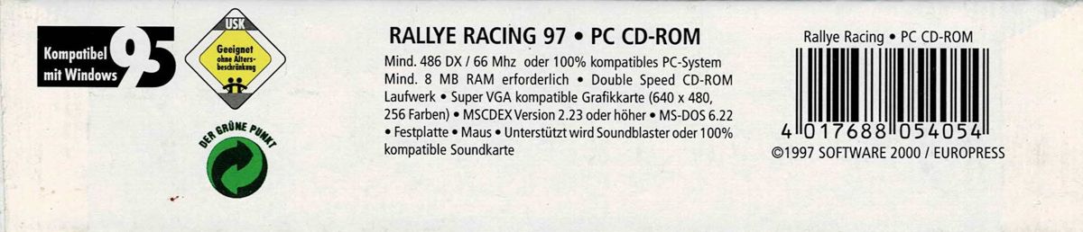 Spine/Sides for Rally Championship: International Off-Road Racing (DOS) (Classic Line release): Bottom