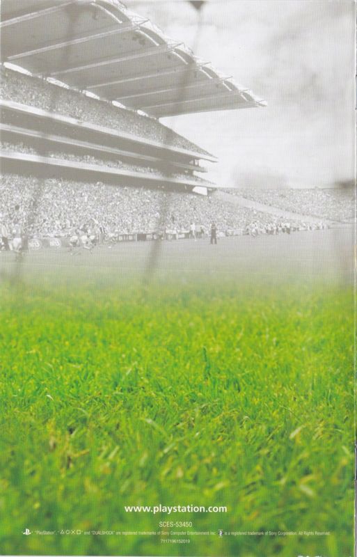 Manual for Gaelic Games: Football (PlayStation 2): Back