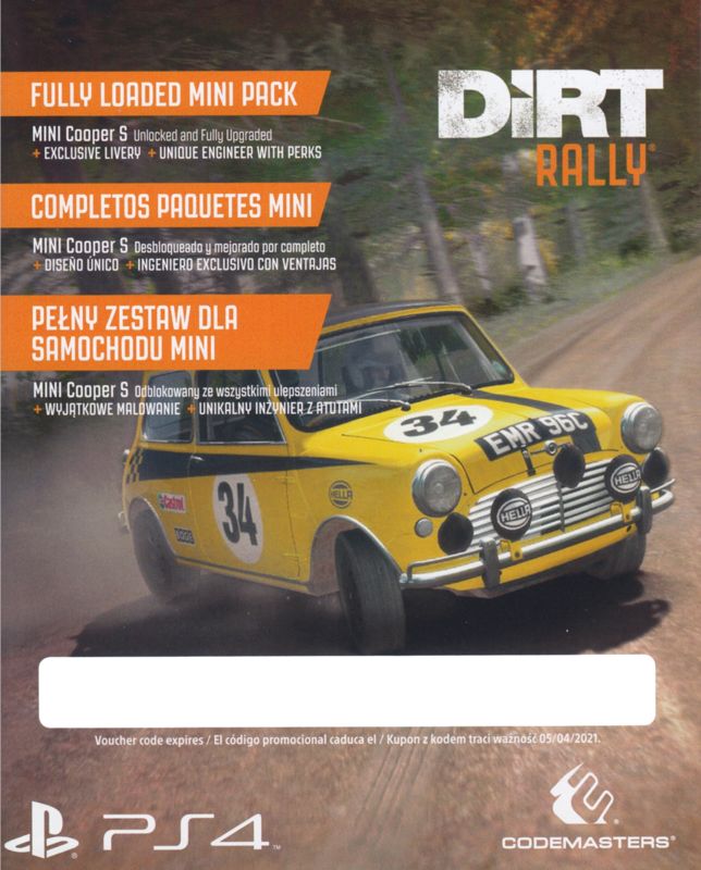 Extras for DiRT: Rally (Legend Edition) (PlayStation 4): Fully Upgraded Mini Cooper S - Front