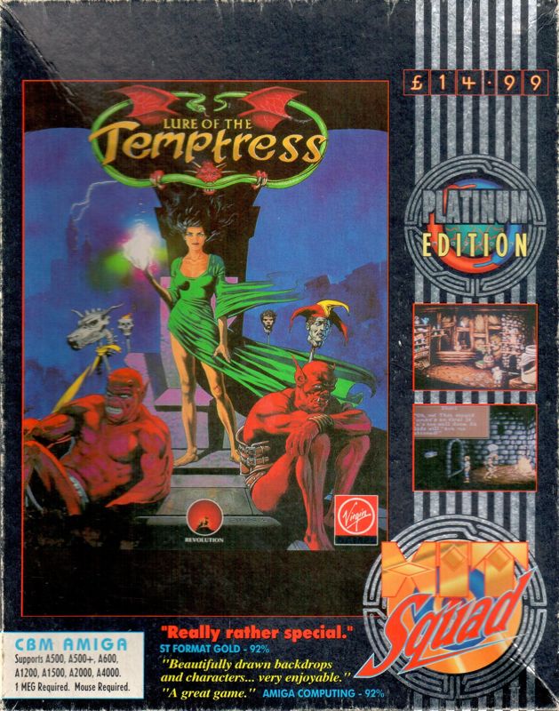Front Cover for Lure of the Temptress (Amiga) (Hit Squad "Platinum Edition" budget re-release)