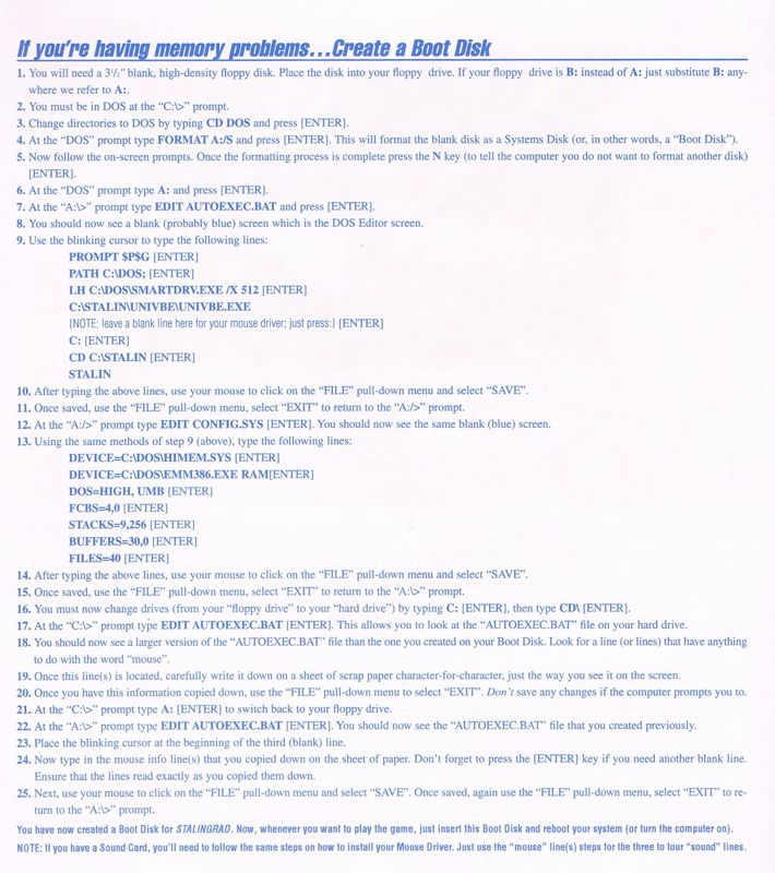 Extras for World at War: Volume II - Stalingrad (DOS and Macintosh) (CD-Rom DOS/Mac Hybrid release): Loading Instructions IBM - Back