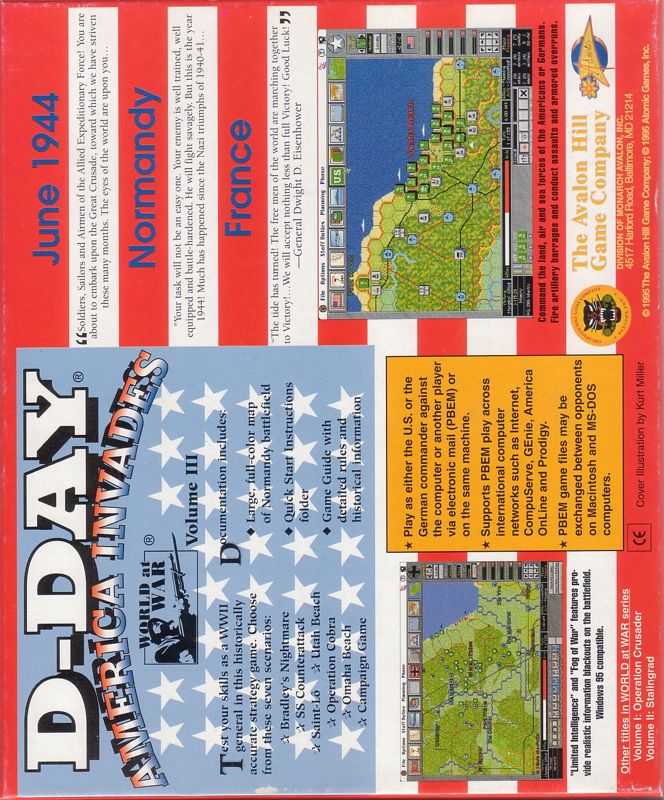 Back Cover for D-Day: America Invades (DOS and Macintosh)
