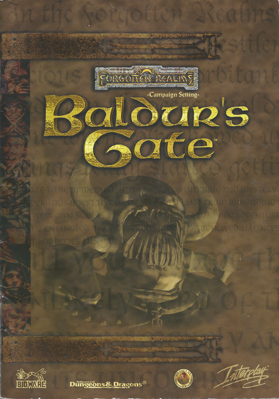 Manual for Baldur's Gate (Windows): Front